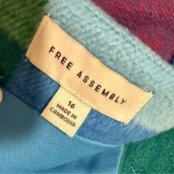 Free Assembly Plaid Faux Wrap Mini Skirt - Size 16 - Picture 10 of 12